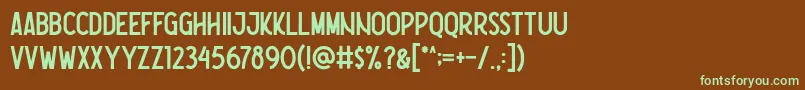 Nootdorp Regular Demo Font – Green Fonts on Brown Background