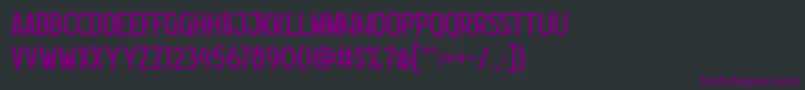 Czcionka Nootdorp Regular Demo – fioletowe czcionki na czarnym tle