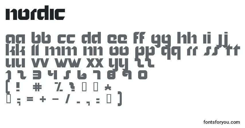 Czcionka NORDIC   (135699) – alfabet, cyfry, specjalne znaki