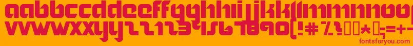 フォントNORDIC   – オレンジの背景に赤い文字