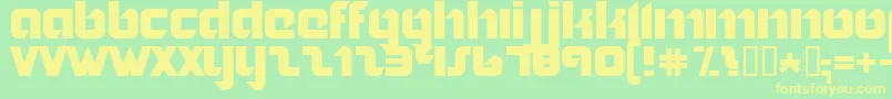 フォントNORDIC   – 黄色の文字が緑の背景にあります