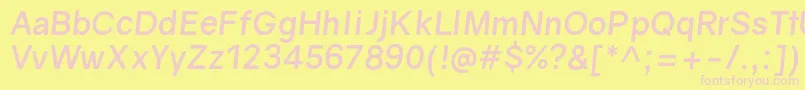 GravityBolditalic Font – Pink Fonts on Yellow Background