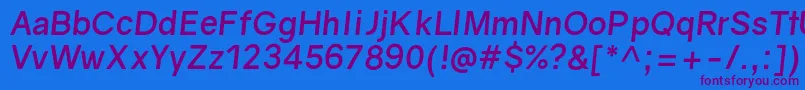 GravityBolditalic Font – Purple Fonts on Blue Background