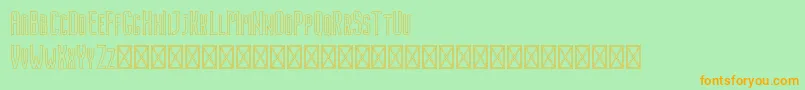 フォントNordin Outline – オレンジの文字が緑の背景にあります。