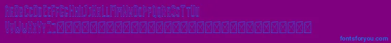 フォントNordin Outline – 紫色の背景に青い文字