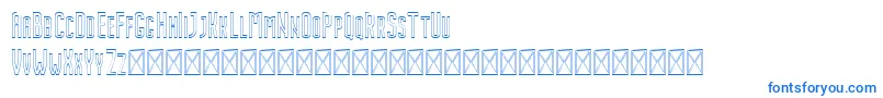 フォントNordin Outline – 白い背景に青い文字