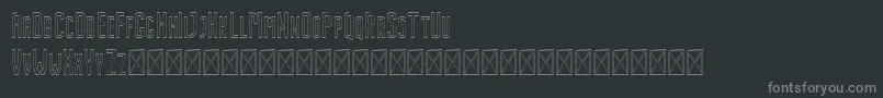 Nordin Outline-fontti – harmaat kirjasimet mustalla taustalla