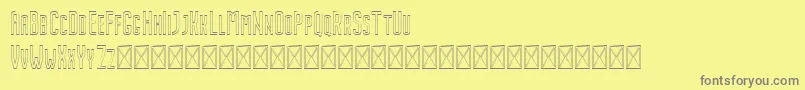 フォントNordin Outline – 黄色の背景に灰色の文字