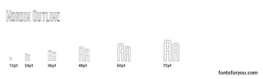 Размеры шрифта Nordin Outline (135702)