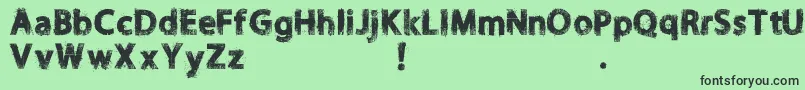 NORIKEE DEMO-fontti – mustat fontit vihreällä taustalla