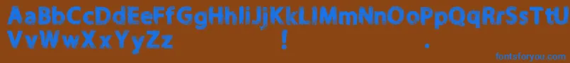フォントNORIKEE DEMO – 茶色の背景に青い文字