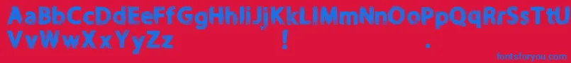 フォントNORIKEE DEMO – 赤い背景に青い文字