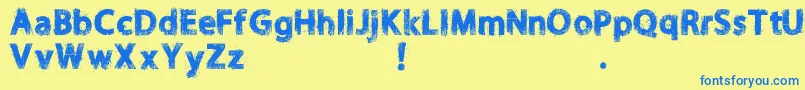 Шрифт NORIKEE DEMO – синие шрифты на жёлтом фоне