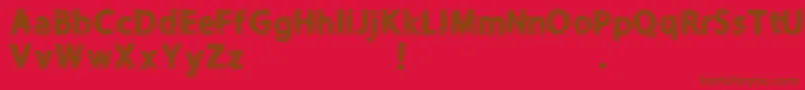 NORIKEE DEMO-fontti – ruskeat fontit punaisella taustalla