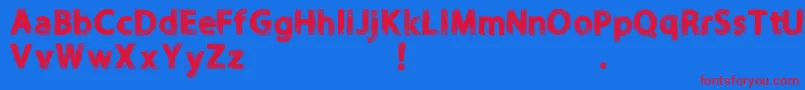 NORIKEE DEMO-Schriftart – Rote Schriften auf blauem Hintergrund