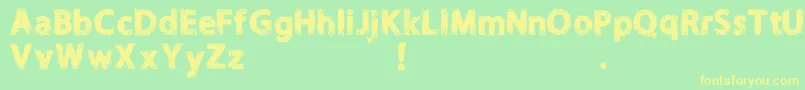 NORIKEE DEMO Font – Yellow Fonts on Green Background