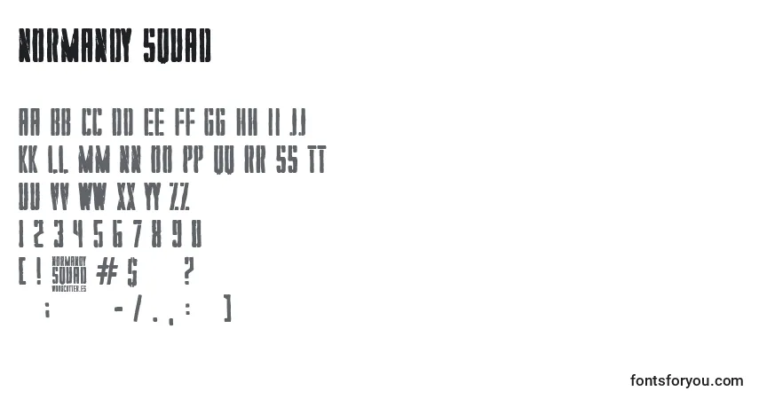 Шрифт Normandy Squad – алфавит, цифры, специальные символы