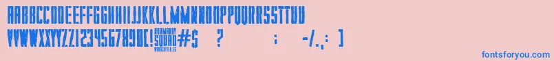 Normandy Squad Font – Blue Fonts on Pink Background