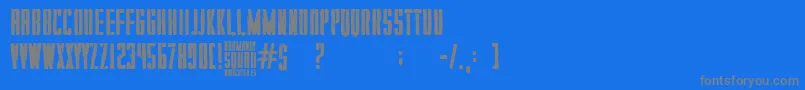 Normandy Squad Font – Gray Fonts on Blue Background