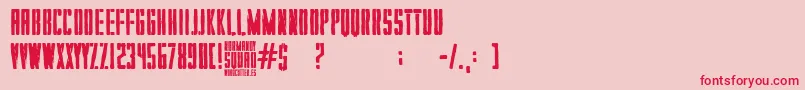 Normandy Squad Font – Red Fonts on Pink Background