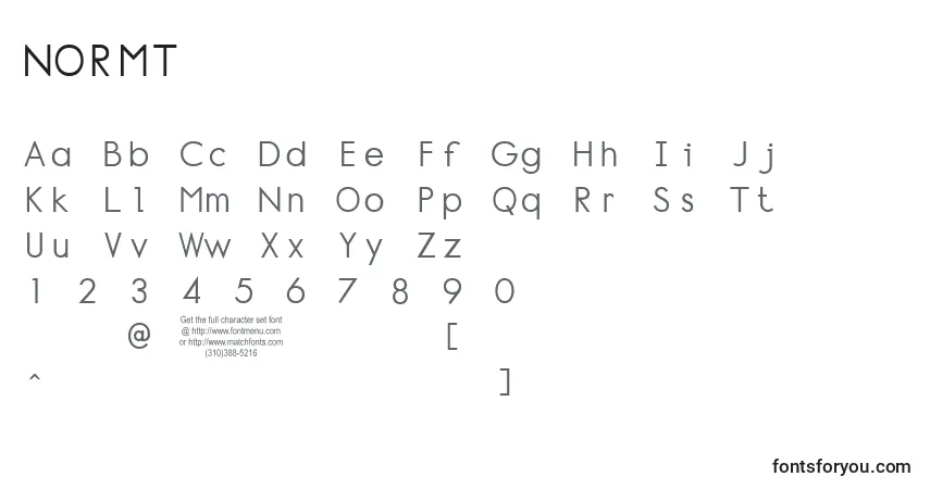 Czcionka NORMT    (135710) – alfabet, cyfry, specjalne znaki