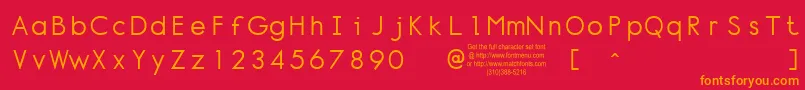 フォントNORMT    – 赤い背景にオレンジの文字