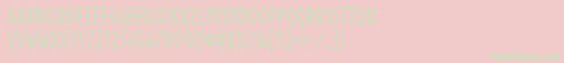 フォントNorse – ピンクの背景に緑の文字