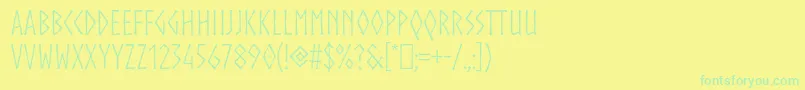 Norse Font – Green Fonts on Yellow Background