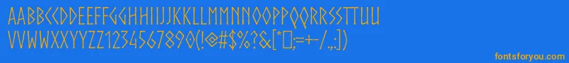 Norse Font – Orange Fonts on Blue Background
