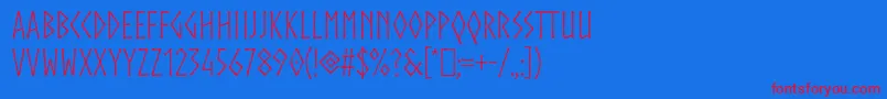 フォントNorse – 赤い文字の青い背景
