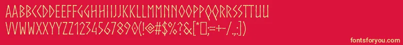 Norse Font – Yellow Fonts on Red Background