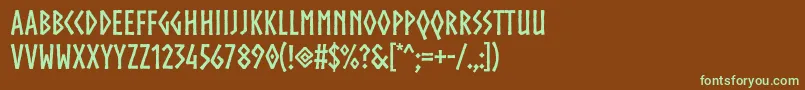 Norsebold-Schriftart – Grüne Schriften auf braunem Hintergrund