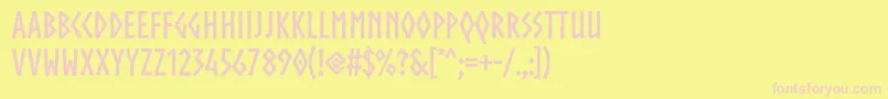 Norsebold-Schriftart – Rosa Schriften auf gelbem Hintergrund