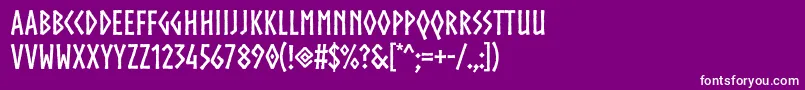 フォントNorsebold – 紫の背景に白い文字