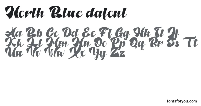 Czcionka North Blue dafont – alfabet, cyfry, specjalne znaki