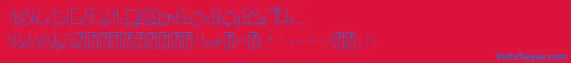 フォントNorth City – 赤い背景に青い文字