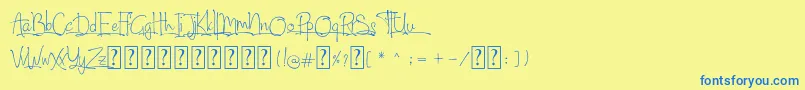 North City Font – Blue Fonts on Yellow Background