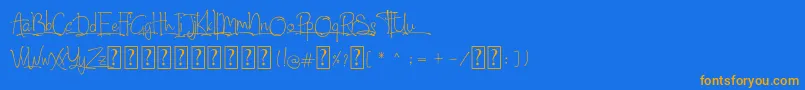 North City-Schriftart – Orangefarbene Schriften auf blauem Hintergrund