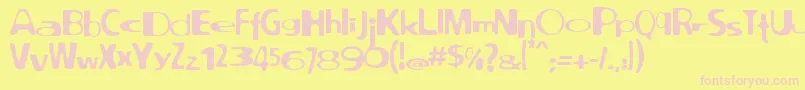 North point Font – Pink Fonts on Yellow Background