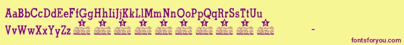 North Shore Personal Use Font – Purple Fonts on Yellow Background