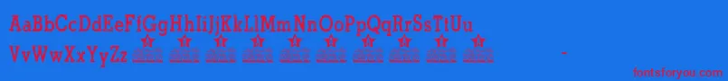 North Shore Personal Use Font – Red Fonts on Blue Background