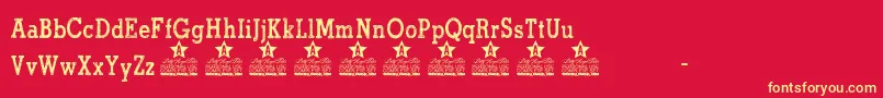 North Shore Personal Use Font – Yellow Fonts on Red Background