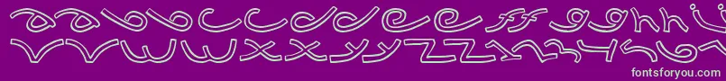 Musicdbz-Schriftart – Grüne Schriften auf violettem Hintergrund