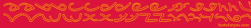 フォントMusicdbz – 赤い背景にオレンジの文字