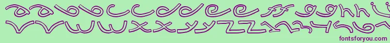 Czcionka Musicdbz – fioletowe czcionki na zielonym tle