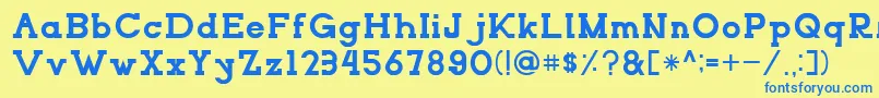 NORTHCLIFFRegular Font – Blue Fonts on Yellow Background