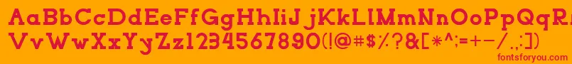 NORTHCLIFFRegular Font – Red Fonts on Orange Background