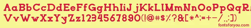 NORTHCLIFFRegular Font – Red Fonts on Yellow Background