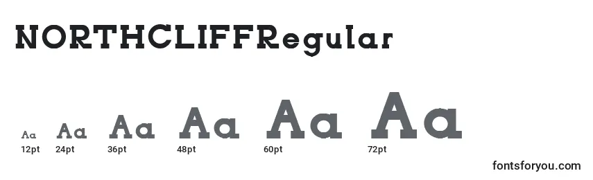 Размеры шрифта NORTHCLIFFRegular