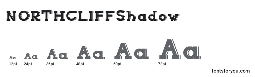 NORTHCLIFFShadow Font Sizes